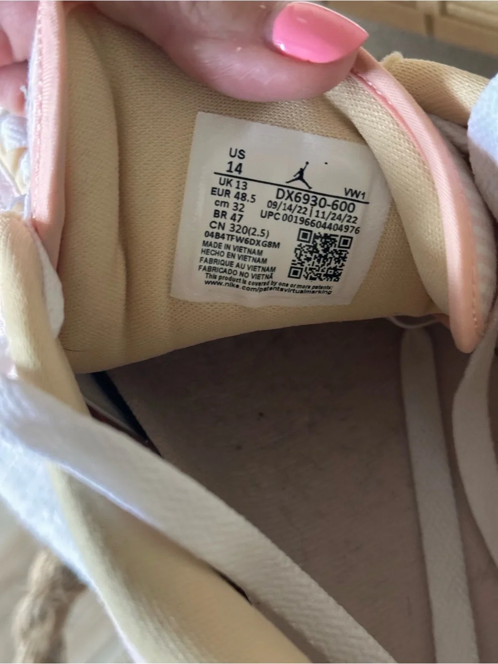 🔥 Air Jordan 2 Retro Low Atmosphere Pink Sail Sneakers Men’s Size 14 DX6930